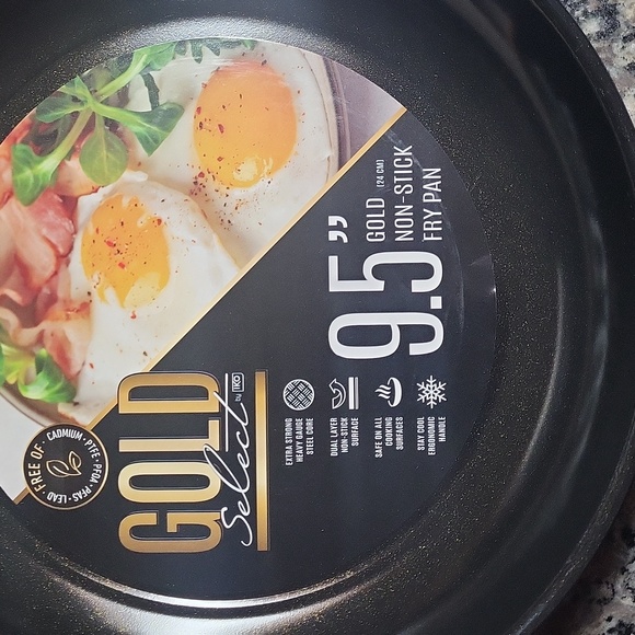 Gold Select 9.5" Non-Stick Fry Pan new, free OF lead,cadmium, PTFE, PFOA, PFAS - Picture 2 of 7